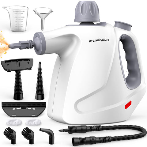 DreamNature multi-surface steam cleaner assembling with attachments visible