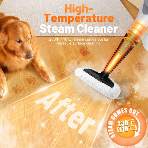 DreamNature steam cleaner cord length 9.8 ft for flexible cleaning