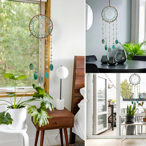 Dreamocean dream catcher brightens garden decor with crystal light
