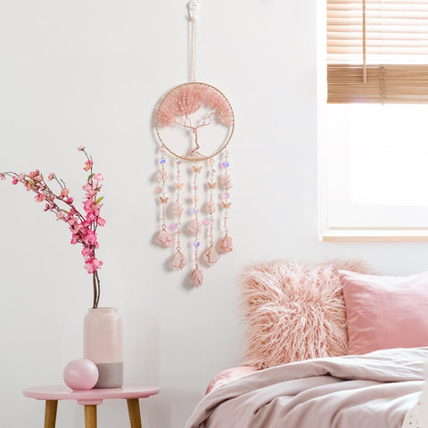 Dreamocean rose quartz butterfly pendants add gentle sparkle for positive energy.