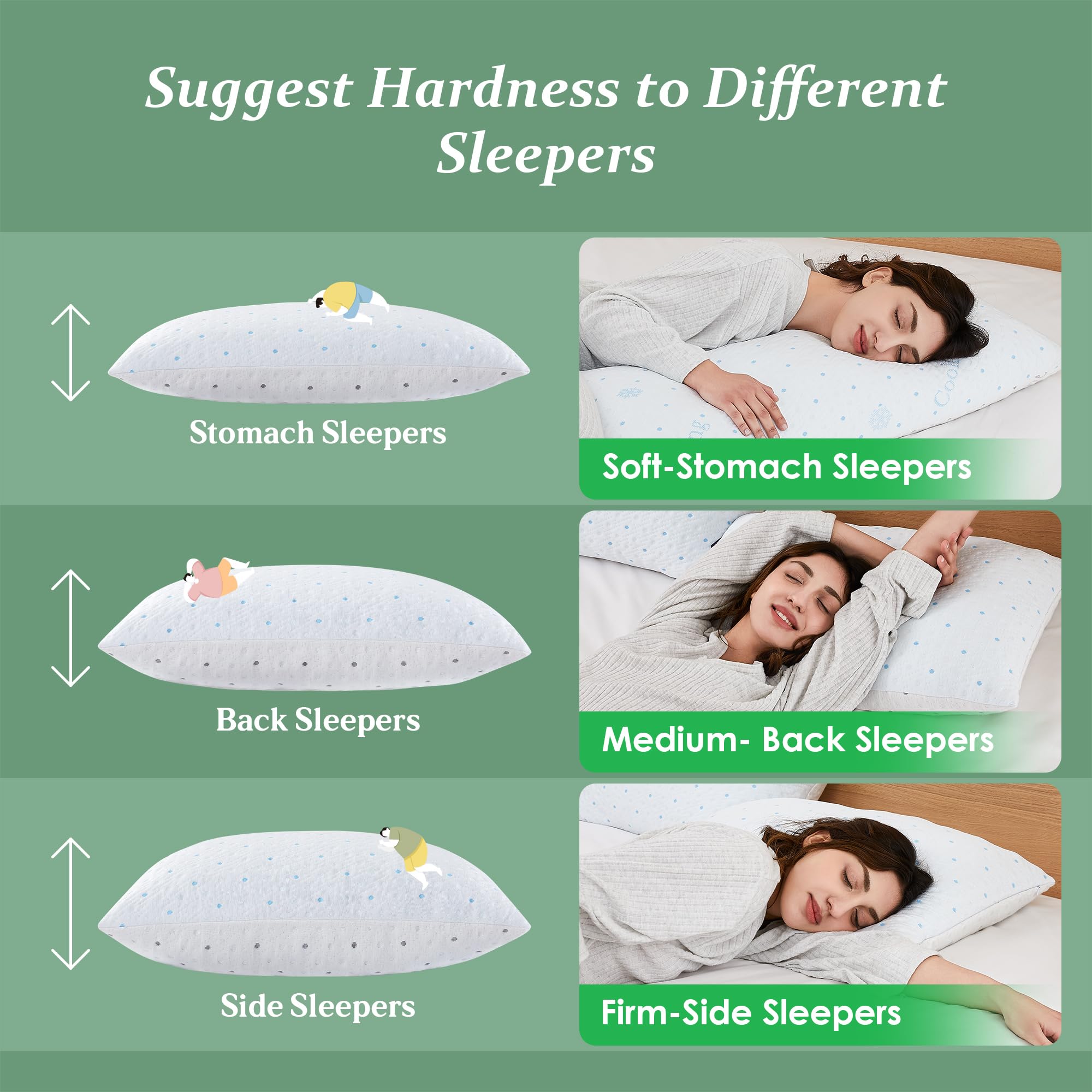 Dreamood shredded memory foam filling provides breathable support.