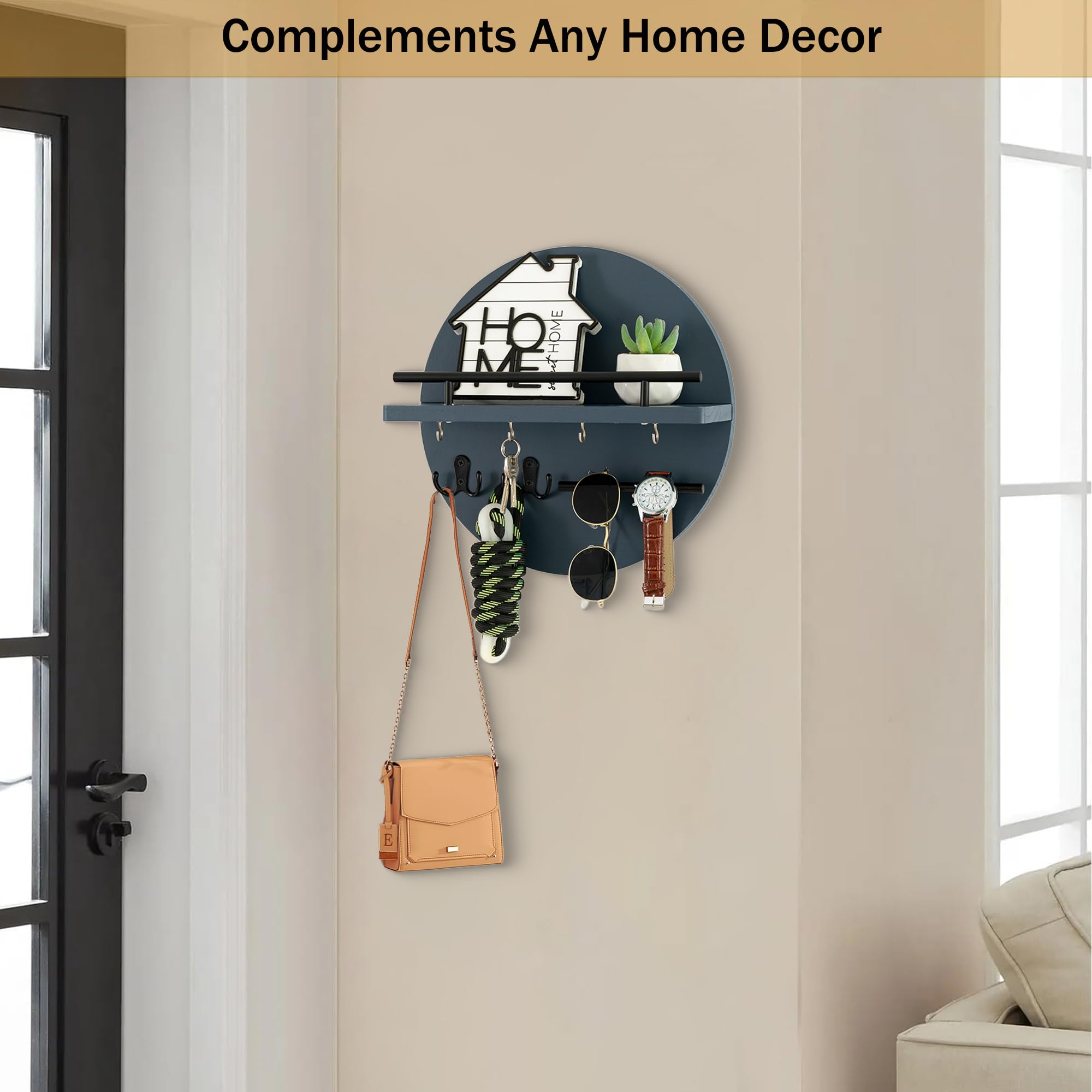 dreampossible entryway key rack hanger with hooks for coats and bags