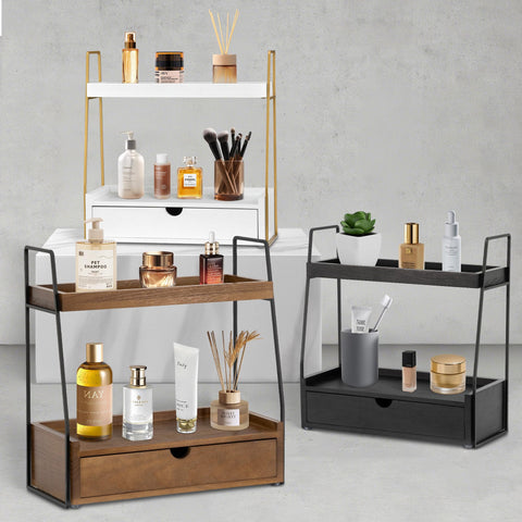 DreamPossible makeup skincare tray keeps bottles neatly arranged and accessible.