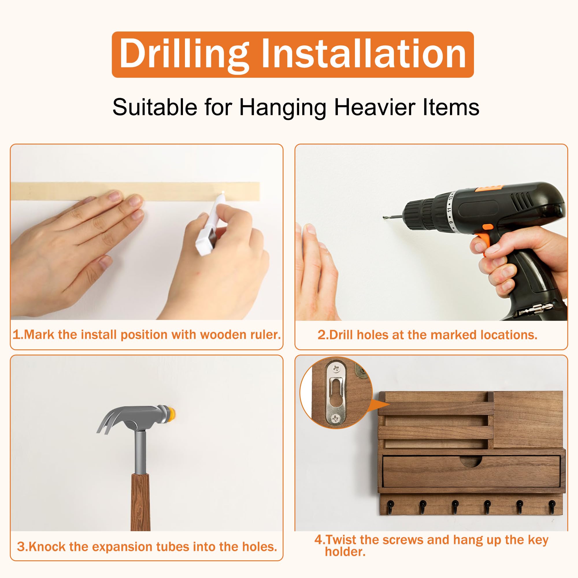 Dreampossible no-drill option for quick setup without wall damage.