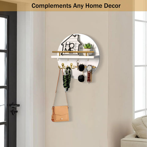 DreamPossible wall-mounted key rack with double hooks eases mail and keys organization.