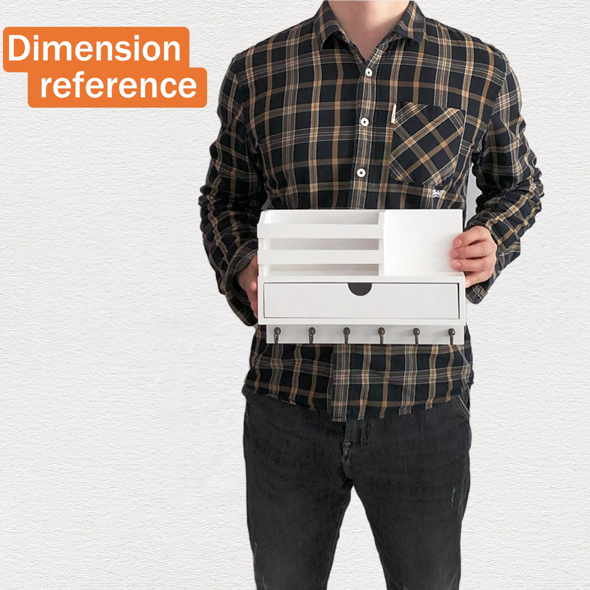 Dreampossible wide drawer stores small items like keys, wallets, and photos.