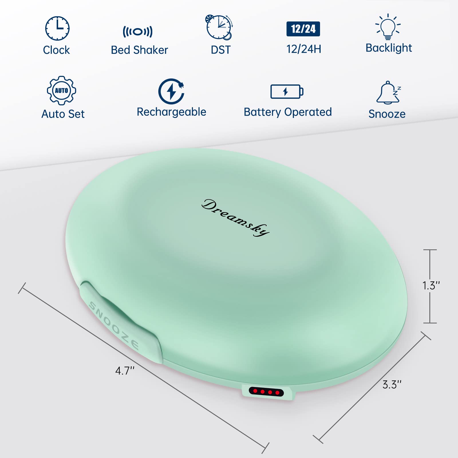 DreamSky backlit display for easy nighttime viewing