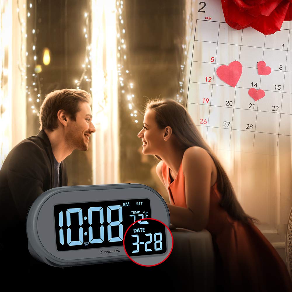 DreamSky clock backup battery preserves time and alarm settings.