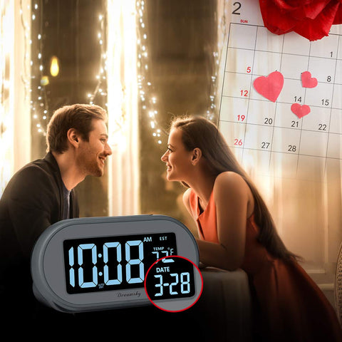 DreamSky clock backup battery preserves time and alarm settings.