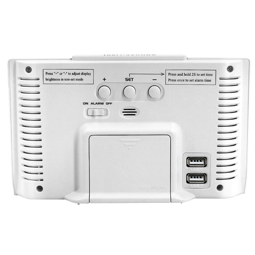 DreamSky Alarm Clock brightness dimmer keeps display comfortable from bright mornings to dark bedrooms