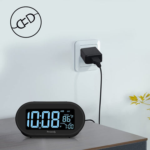 DreamSky alarm clock with dimmable display for comfortable nighttime brightness.