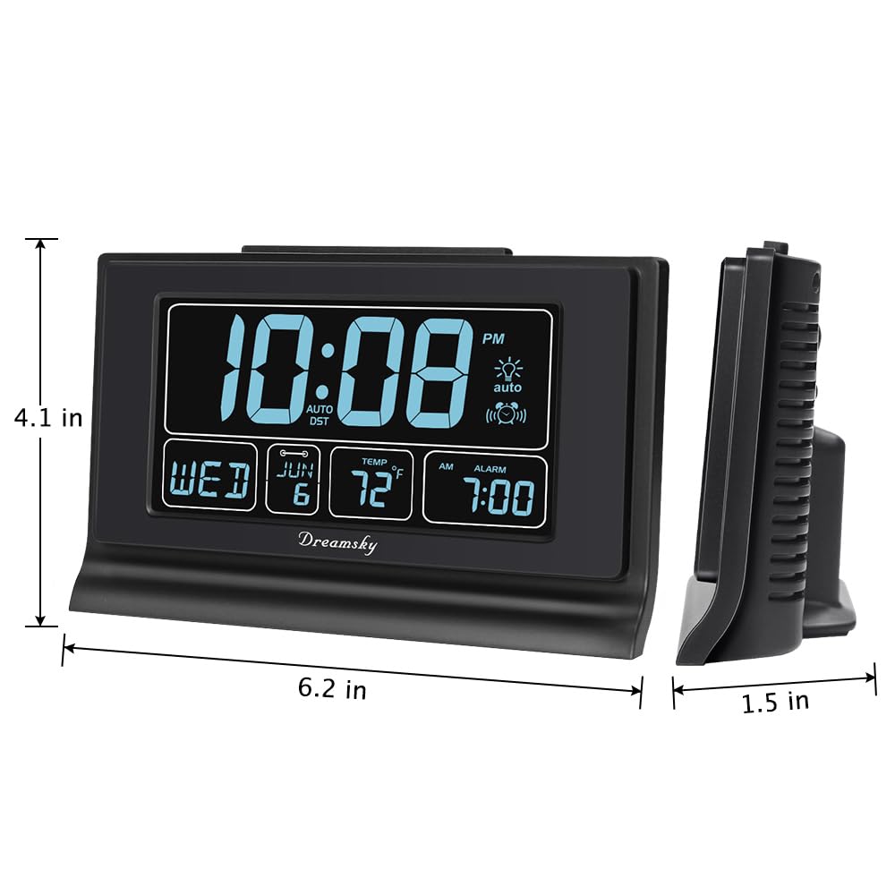 DreamSky alarm clock dimmer adjusts brightness for comfortable viewing