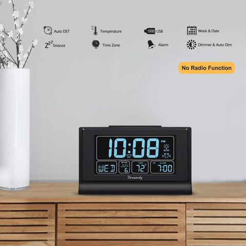 DreamSky alarm clock beeping alarm with snooze for gentle wakeups