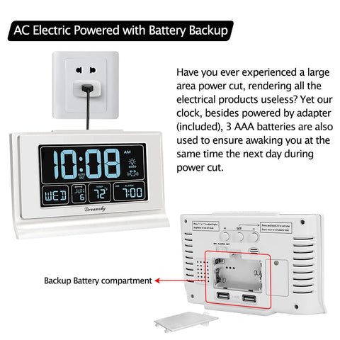DreamSky Alarm Clock with snooze for gentle wake-ups after eight minutes