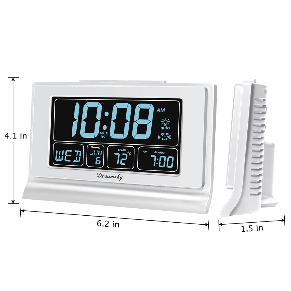 DreamSky Alarm Clock USB port charges devices while you sleep