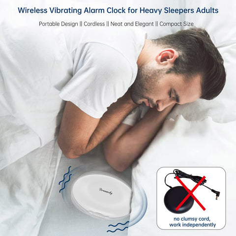 DreamSky bed shaker alarm for heavy sleepers with adjustable vibration levels.