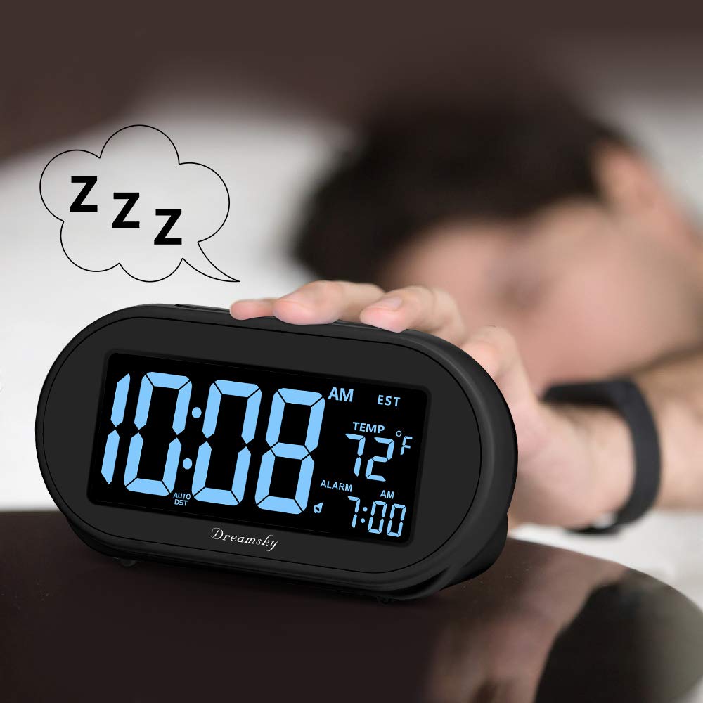 DreamSky clock backup battery preserves time and settings during power outages.