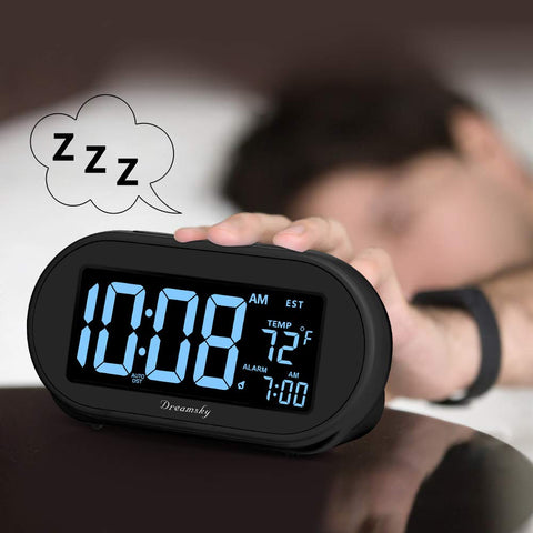 DreamSky clock backup battery preserves time and settings during power outages.