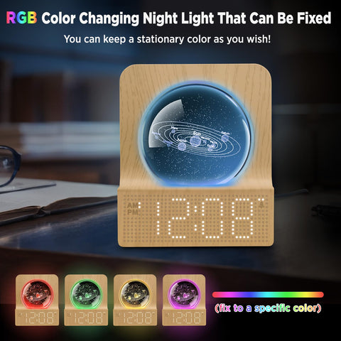 DreamSky crystal-ball night light with RGB color for soothing ambience.