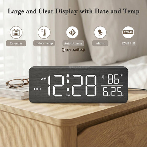 DreamSky desk clock showing date and day for organized living space