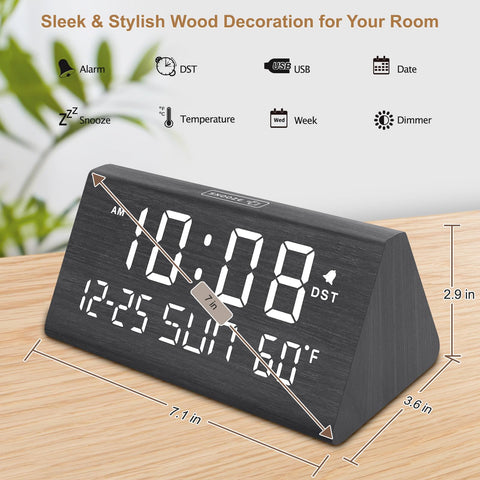 DreamSky alarm clock with snooze and adjustable volume for tailored mornings.