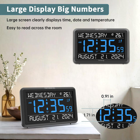 DreamSky clock showing auto dimming for comfortable viewing day and night.