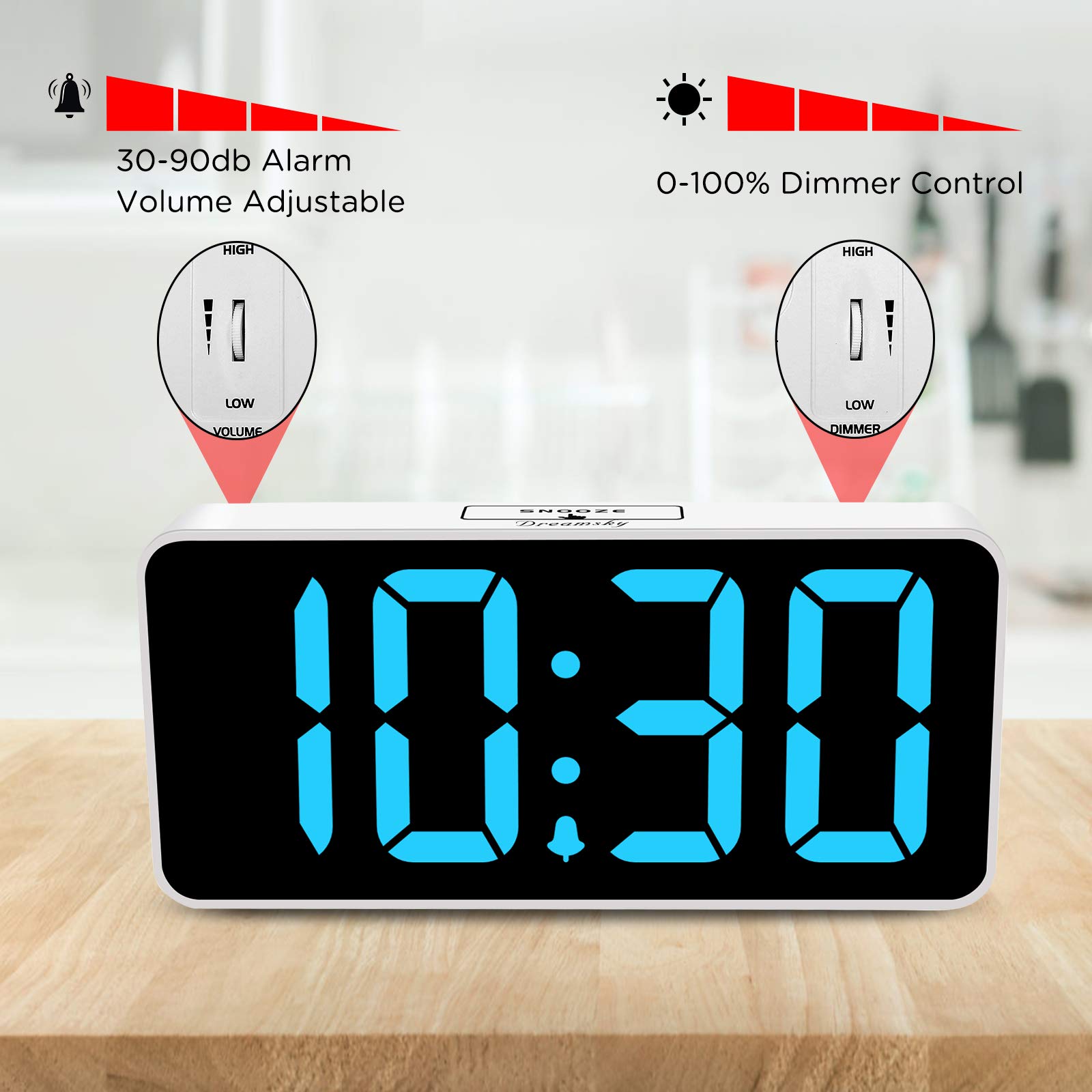 DreamSky clock offers intuitive controls for simple setup.