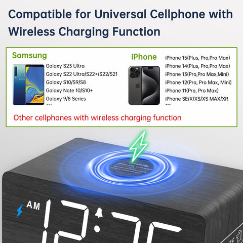 DreamSky clock provides an extra USB port for charging devices.