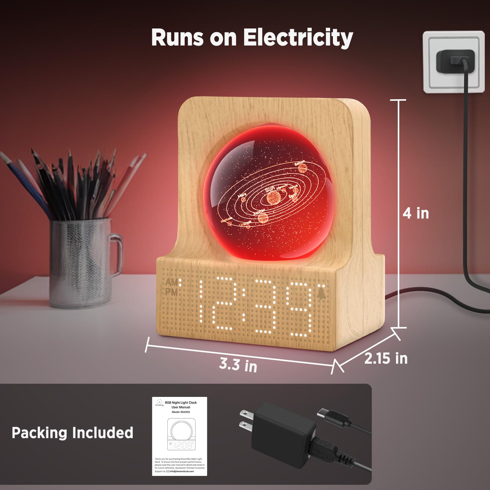 DreamSky compact desk clock doubles as a stylish gift and decor.