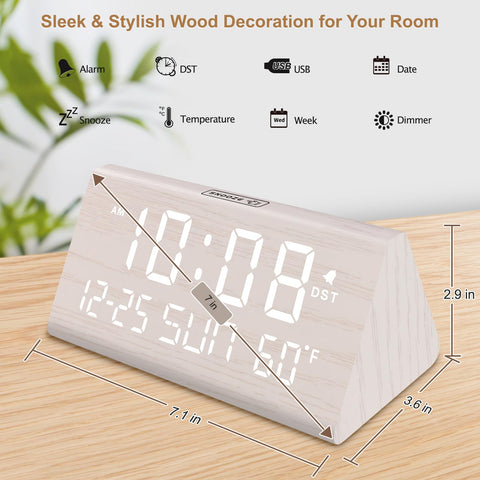 DreamSky wooden decor clock suitable for bedroom or office.