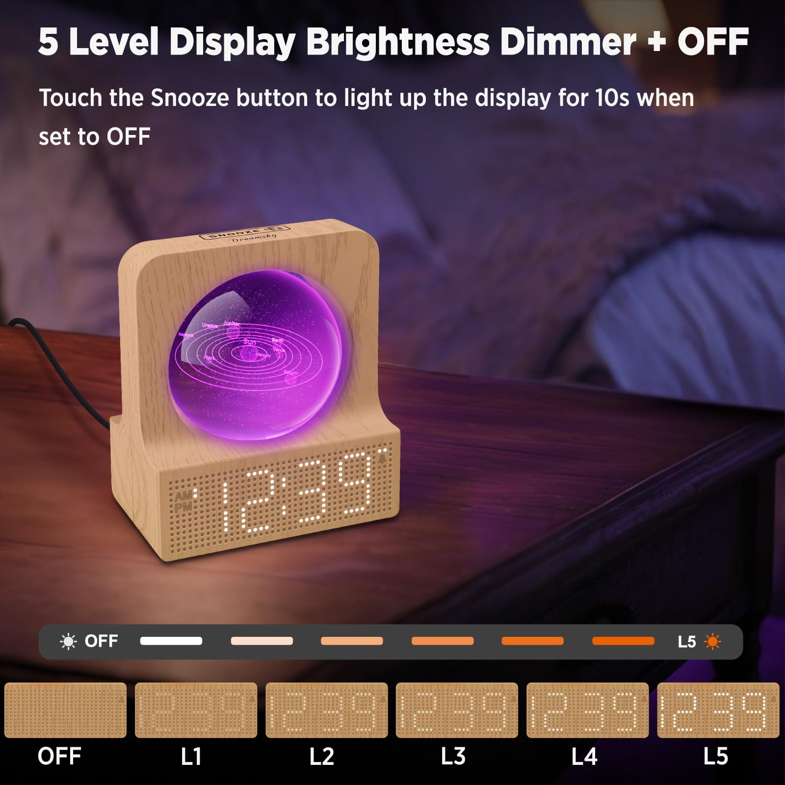 DreamSky RGB night light offers vibrant colors for mood lighting.