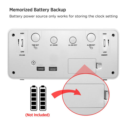 DreamSky USB charging port keeps your phone powered while you sleep.