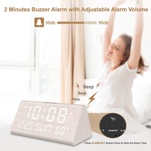 DreamSky clock USB port enables convenient nightstand charging.