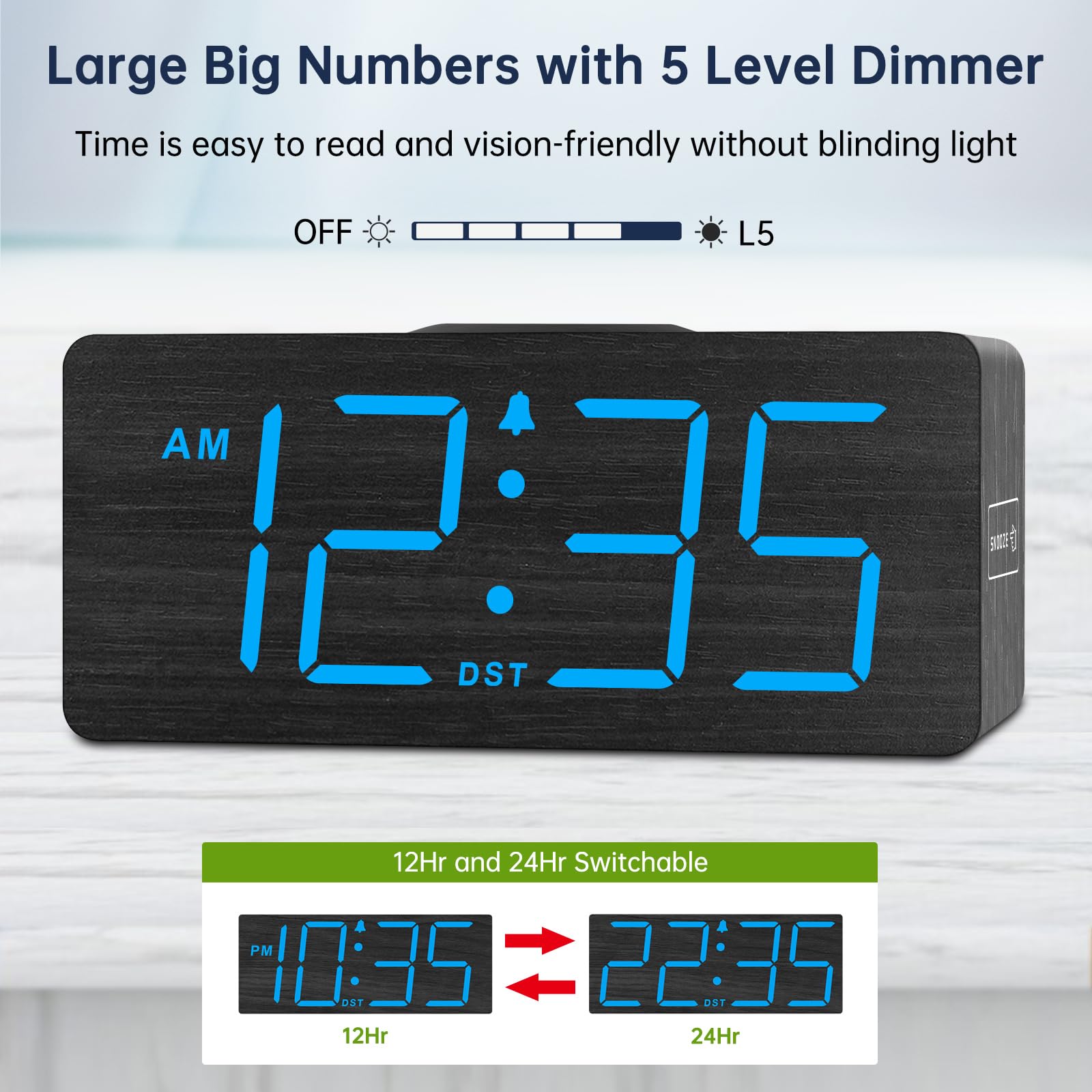 DreamSky clock with extra USB port to charge devices overnight