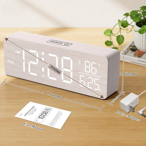DreamSky wooden decor clock enhances bedside or living room ambiance