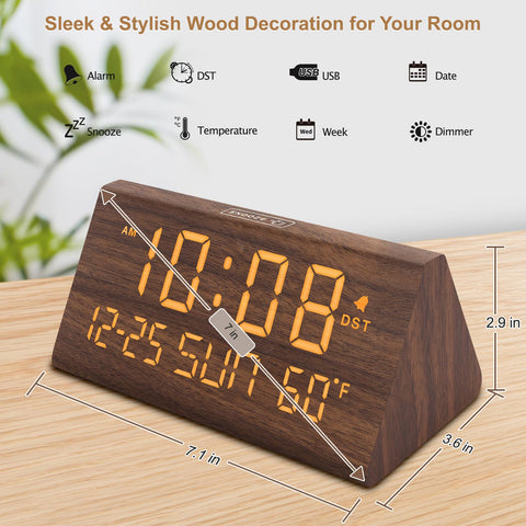 DreamSky alarm clock snooze button offers quick extra rest.