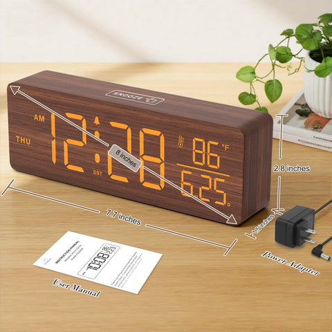 DreamSky wooden decor clock for bedroom or office