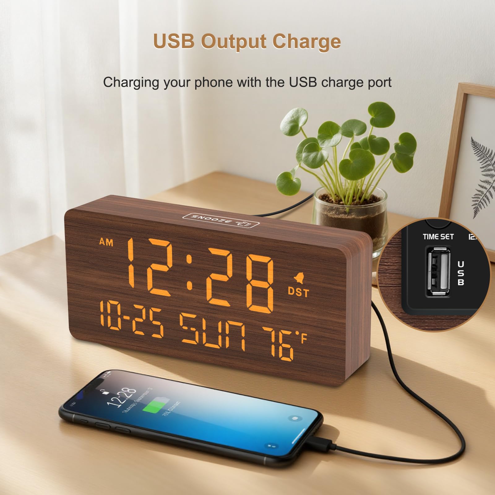 DreamSky clock with memory backup preserves settings during power outages.