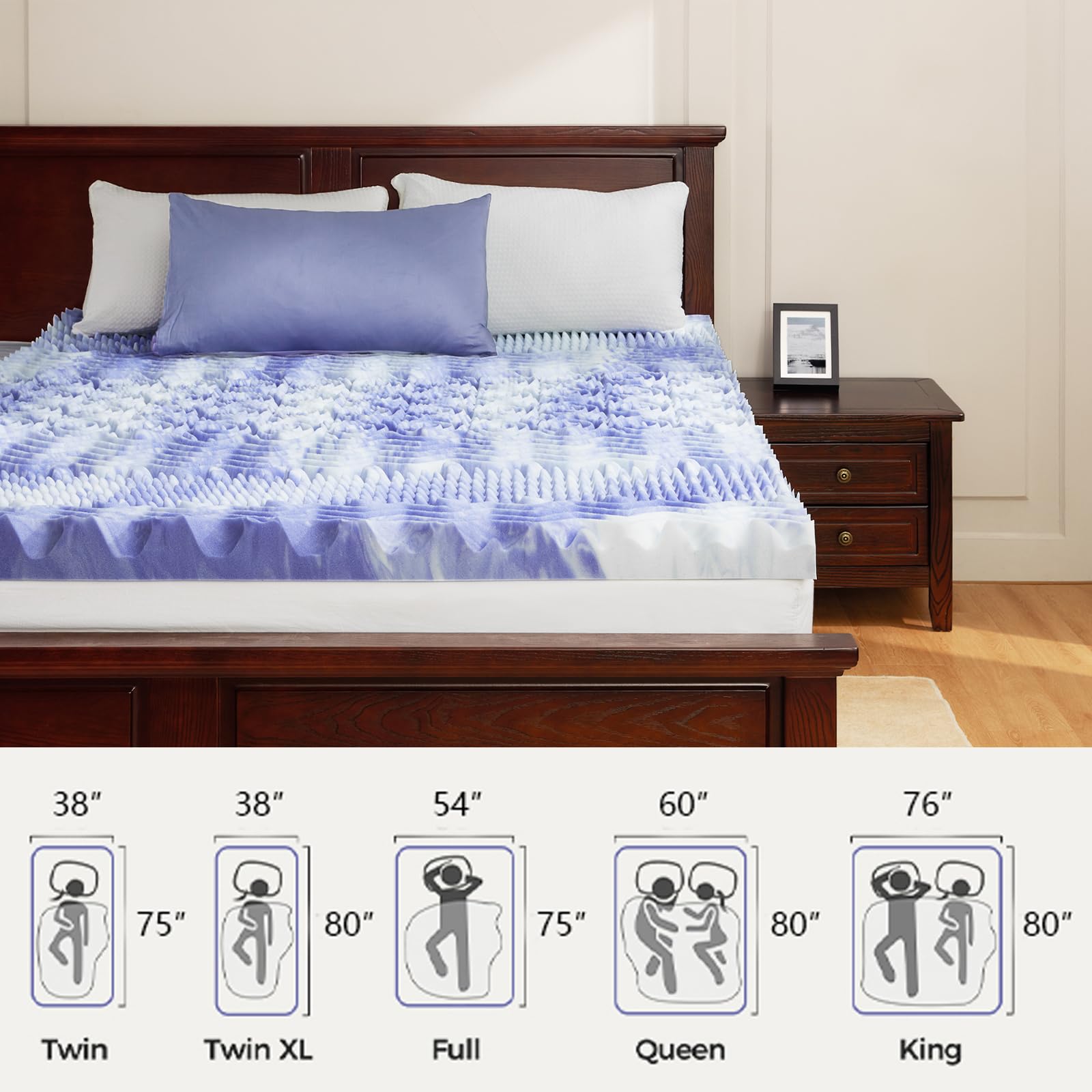 Dreamsmith topper can be cut to fit dorms, RVs, or sofa beds.