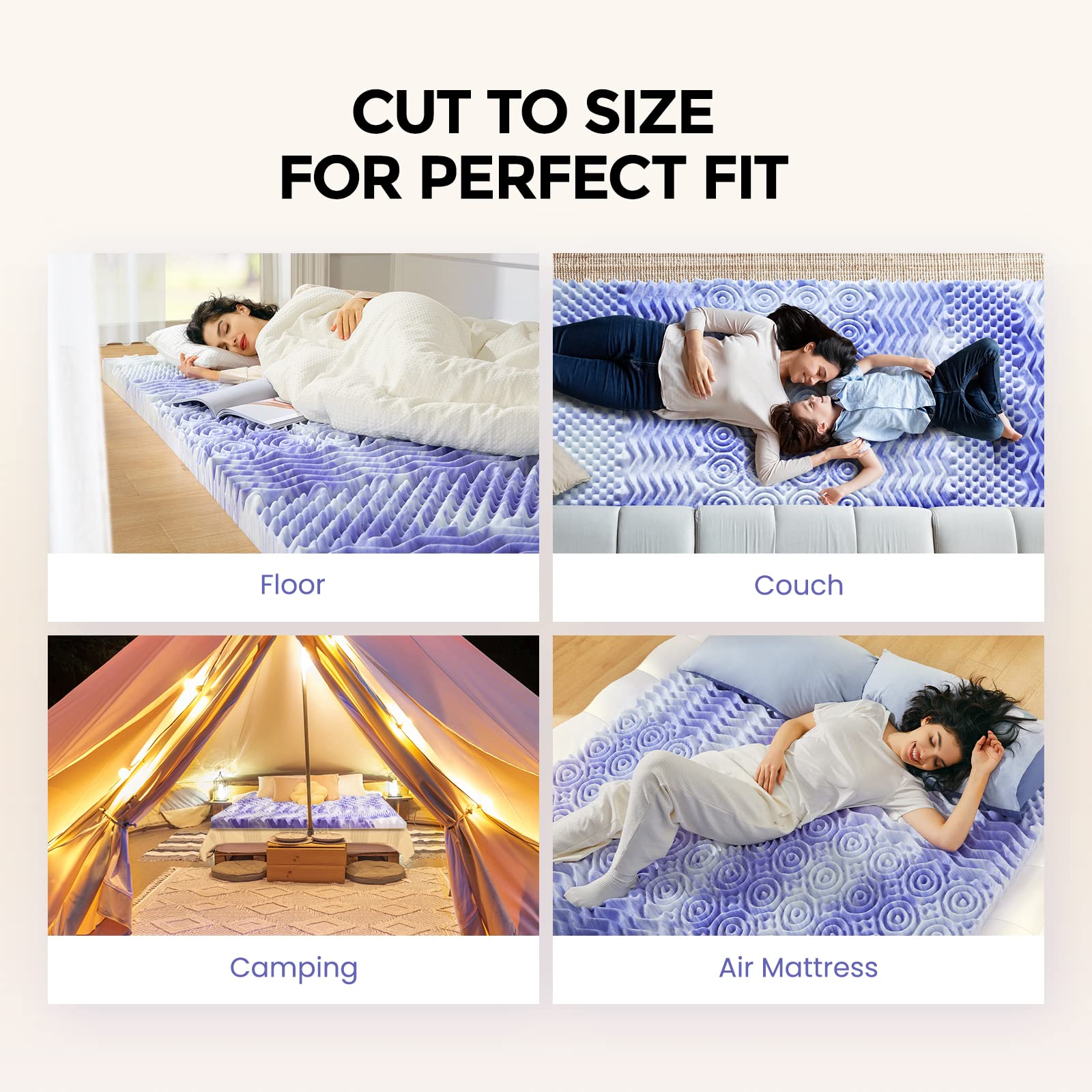 Dreamsmith gel-infused memory foam surface emphasizes breathable, medium-firm support.