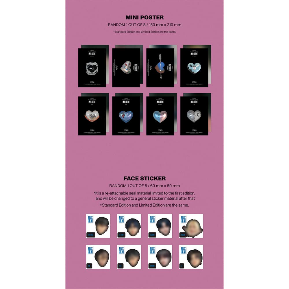 DREAMUS Stray Kids MAXIDENT Heart ver Black mini poster for dorm room decor