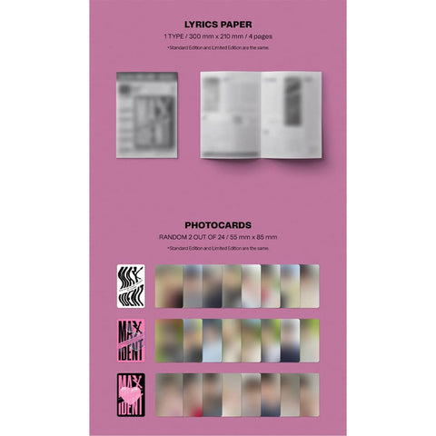 DREAMUS Stray Kids MAXIDENT Heart ver Black photocards for trading and display