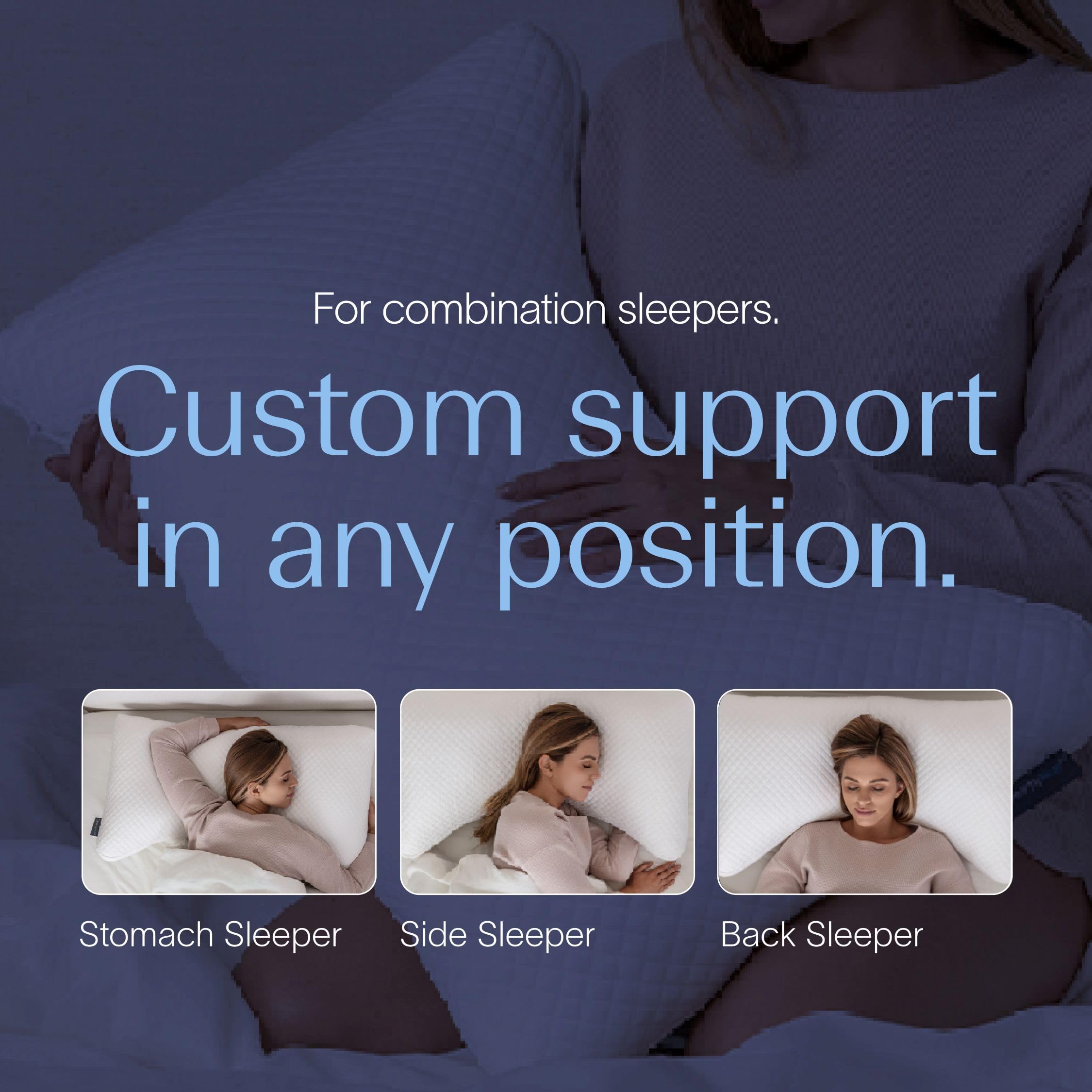DreamyBlue Moon Pillow bonus-fill included lets you tailor loft.
