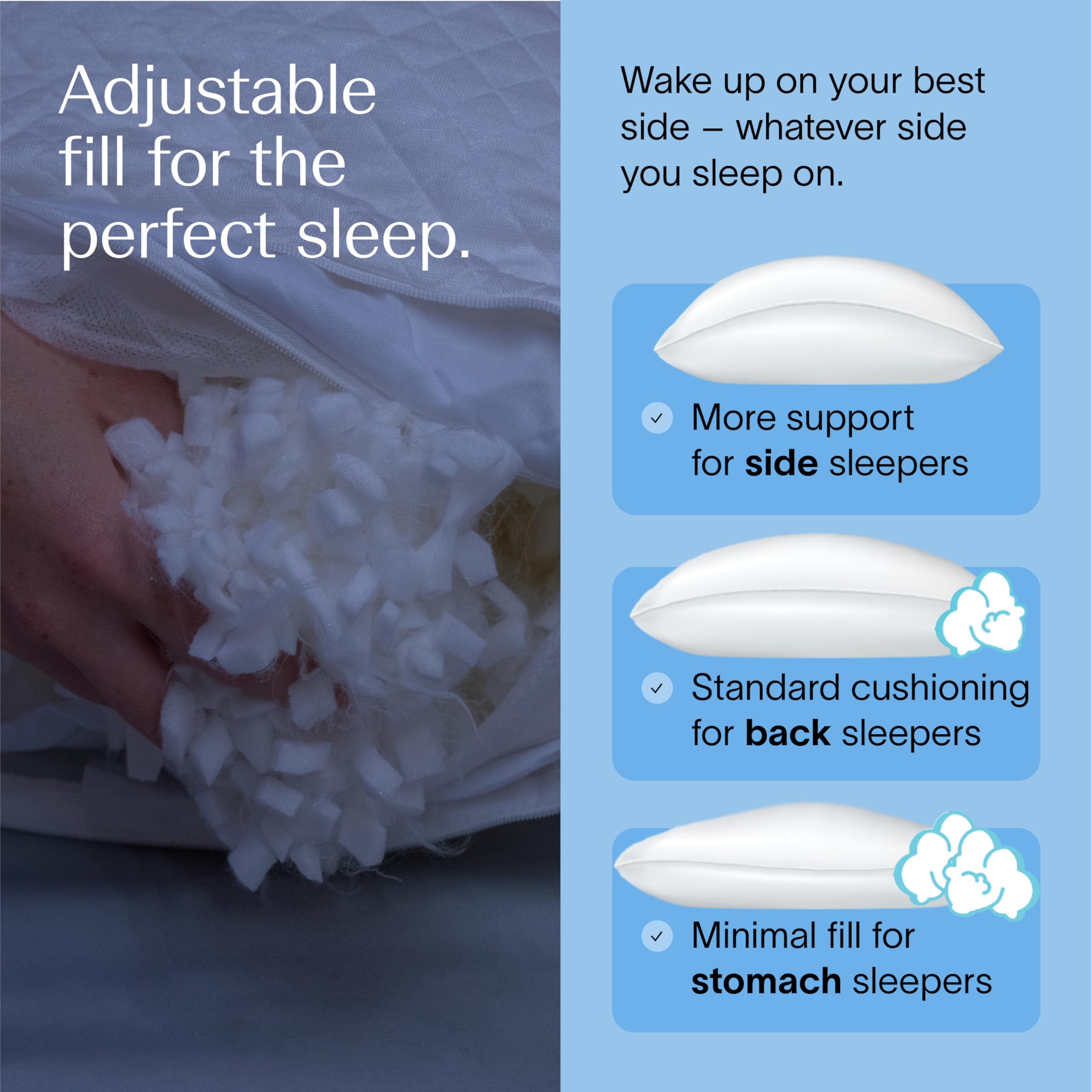 DreamyBlue Moon Pillow CertiPUR-US certified foam assures quality materials.