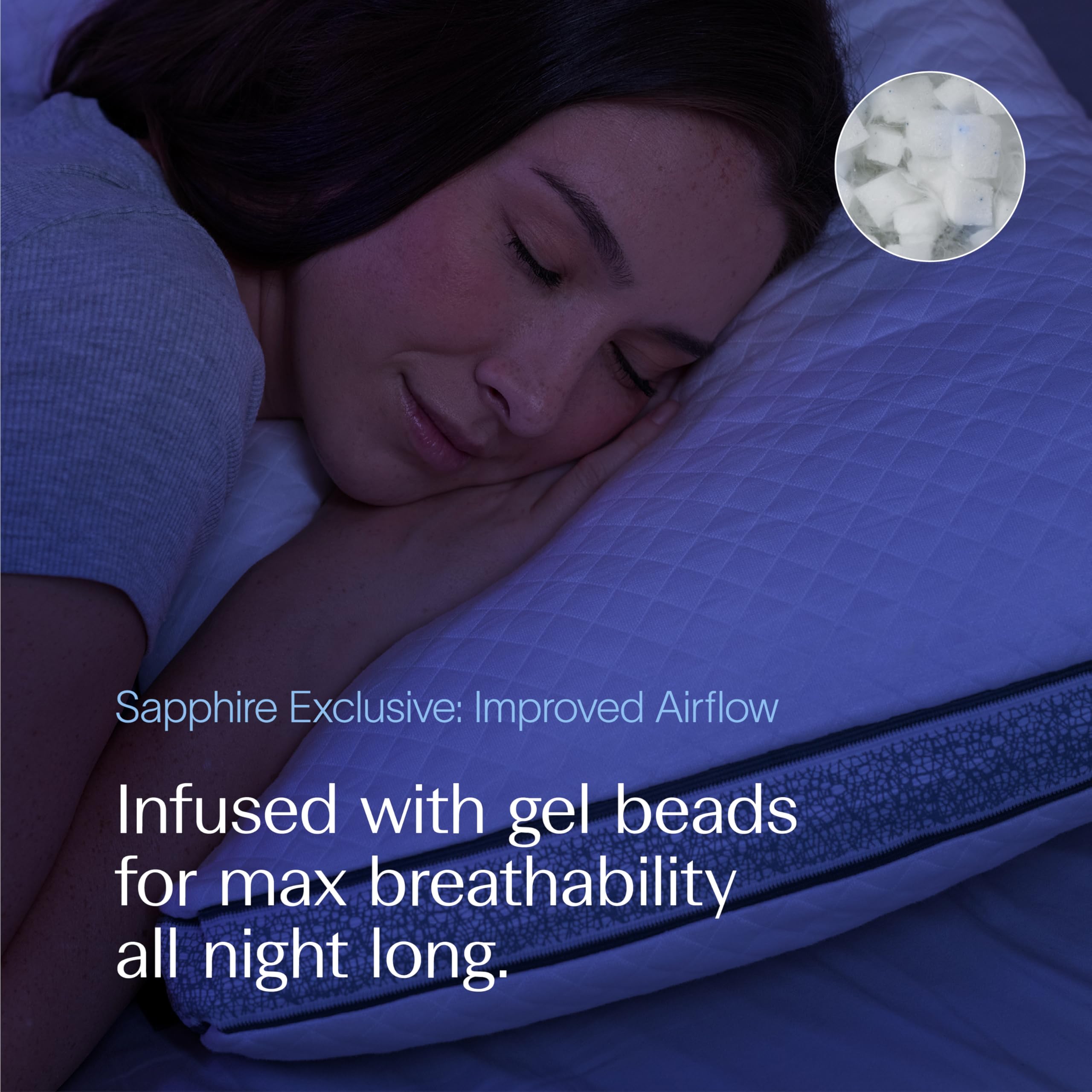 DreamyBlue Sapphire Pillow includes bonus fill bag for easy customization.
