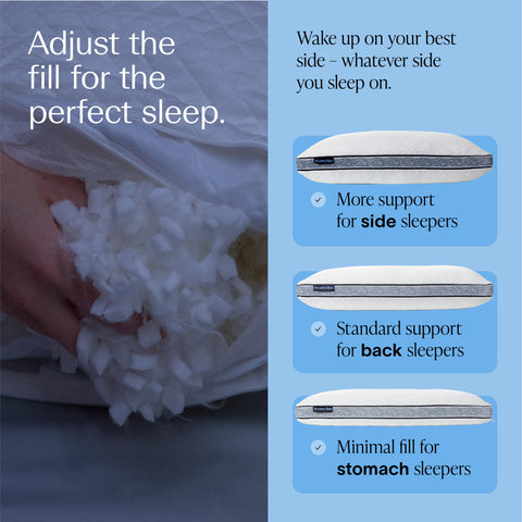 DreamyBlue Sapphire Pillow with luxury cover for cooling comfort.
