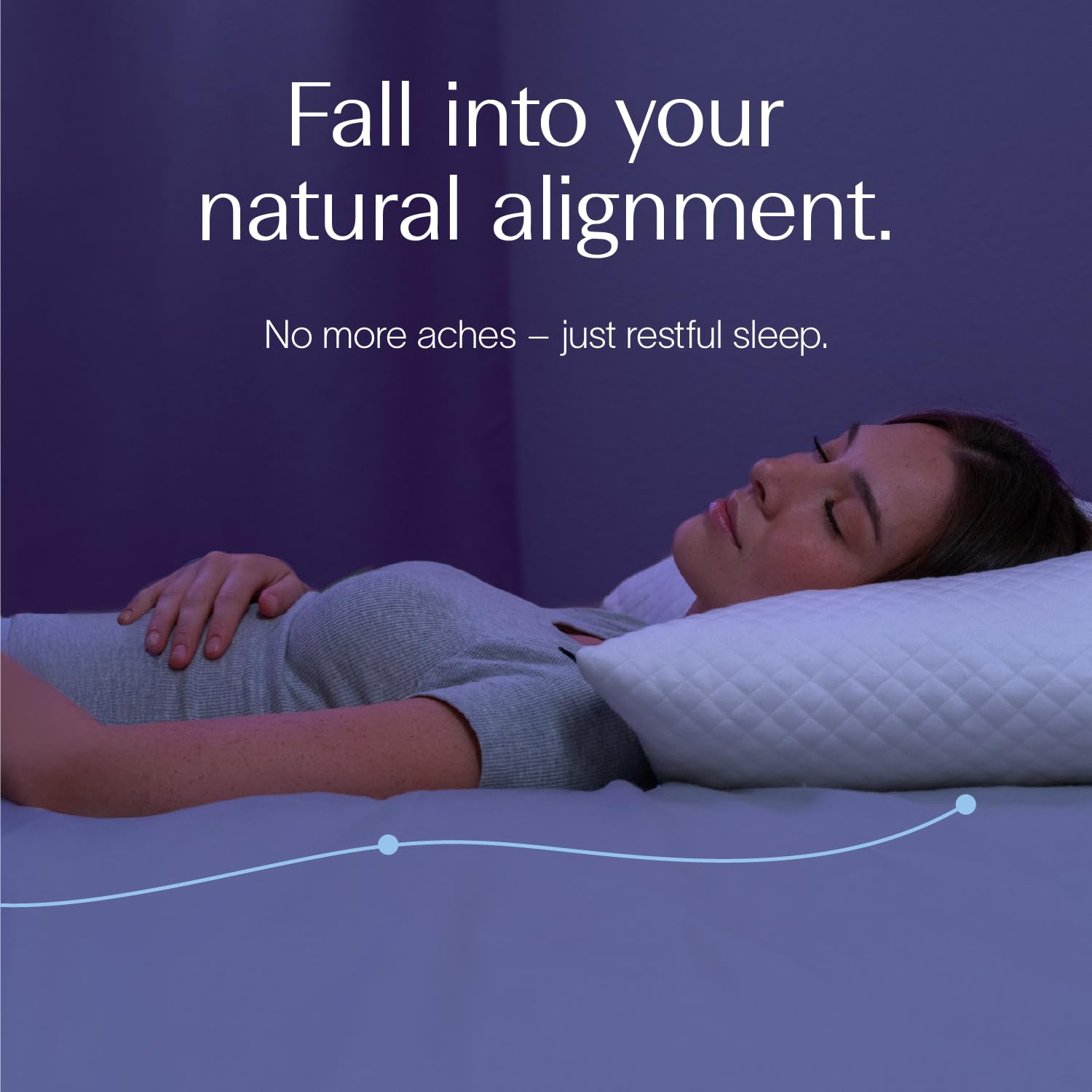 DreamyBlue Signature Pillow provides neutral alignment for multiple sleep positions.