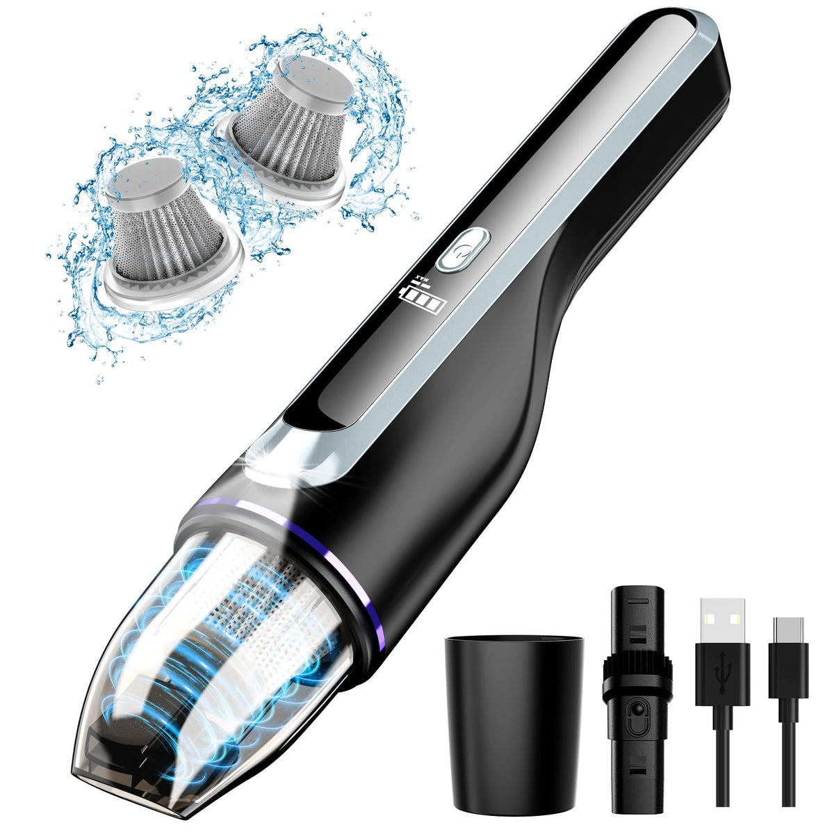 DRECELL handheld vacuum shows off its lightweight design for easy car and home cleaning