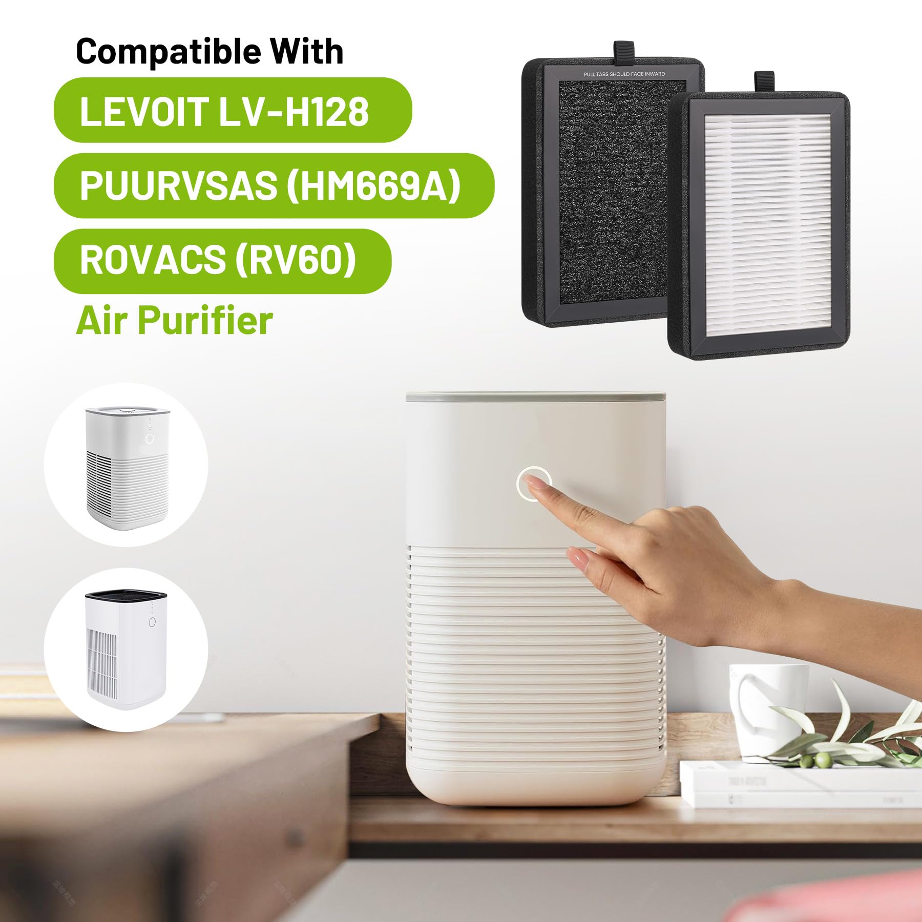 Dreduxun 3-in-1 HEPA/carbon/primary filter layers for effective filtration