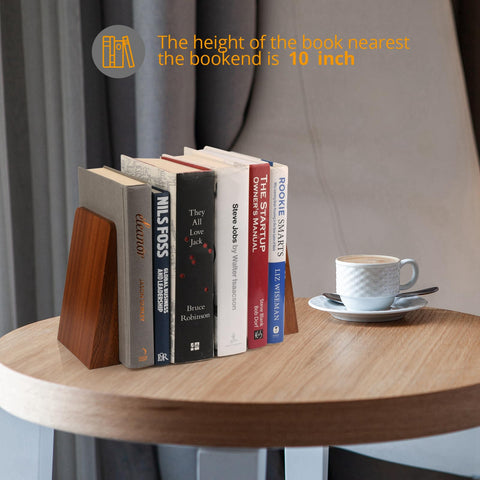 DRELIFAM bookends organize books, vinyl records, and recipes neatly on desks or shelves.